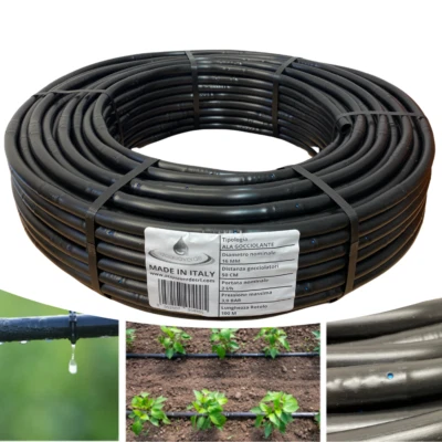 TUBO ALA GOCCIOLANTE 16 passo 50 per IRRIGAZIONE a GOCCIA ORTO GIARDINO 100 mt