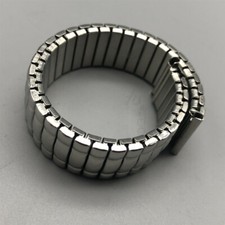 UK Men Stainless Steel Expansion Metal Watch Band Strap Stretch Polishing