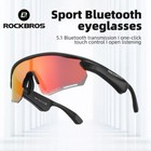 ROCKBROS Bike Polarized Photochromic Glasses Red Lens Smart Bluetooth Waterproof