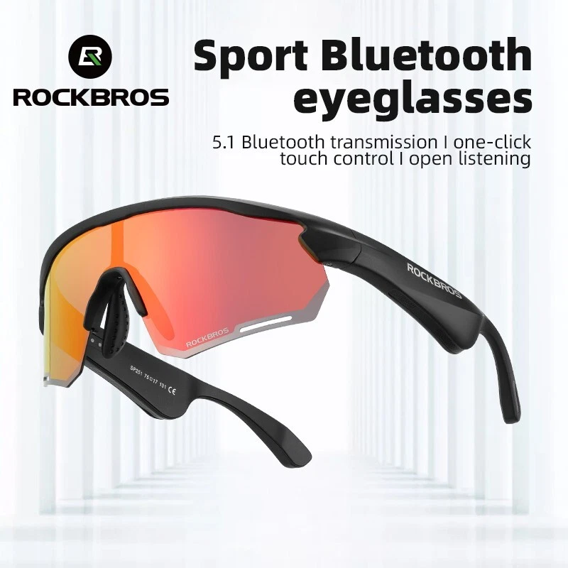 ROCKBROS Gafas Inteligentes Bluetooth Bicicleta Polarizadas Fotocromáticas Lente Roja Impermeable Foto 2 de 4