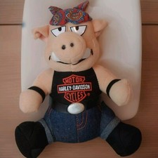Vintage 1993 Harley-Davidson BIKER PIG 9" Stuffed Plush Animal Hog Motorcycle