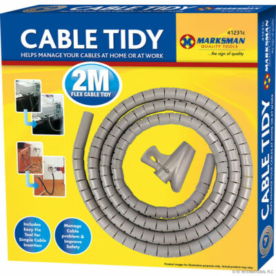 2 X 2M Cable Tidy Kit Safety Wire Management Home Office Garage PC TV ...