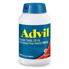 Advil Pain Reliever/Fever Reducer 200mg Ibuprofen pos3re Pack of 1 Pack (360 ...
