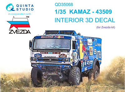Quinta Studio QD35068, KAMAZ-43509 3D-Printed Decal (for ZVEZDA), 1:35
