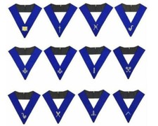 Masonic Blue Lodge Officers Collar Set of 12 Machine Embroidery Collars