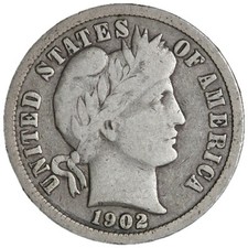 1902-O Barber Dime Nice Circulated VG/FINE! Complete Your Album!