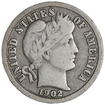 1902-O Barber Dime Nice Circulated VG/FINE! Complete Your Album!