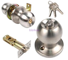 Door Knob Lever Handle Lock Set +3 Keys Home Bathroom Room Entrance Privacy