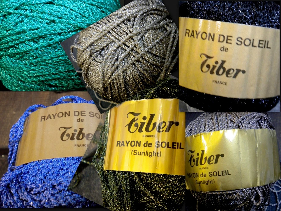 Glanzgarn, Effektgarn, Bändchengarn, Tiber, Sunlight, Rayon de Soleil, Vintage - Bild 1 von 1