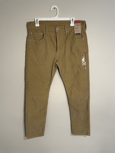 Levis 512 Pants Mens 33x30 Beige Corduroy Slim Taper Stretch Preppy Casual