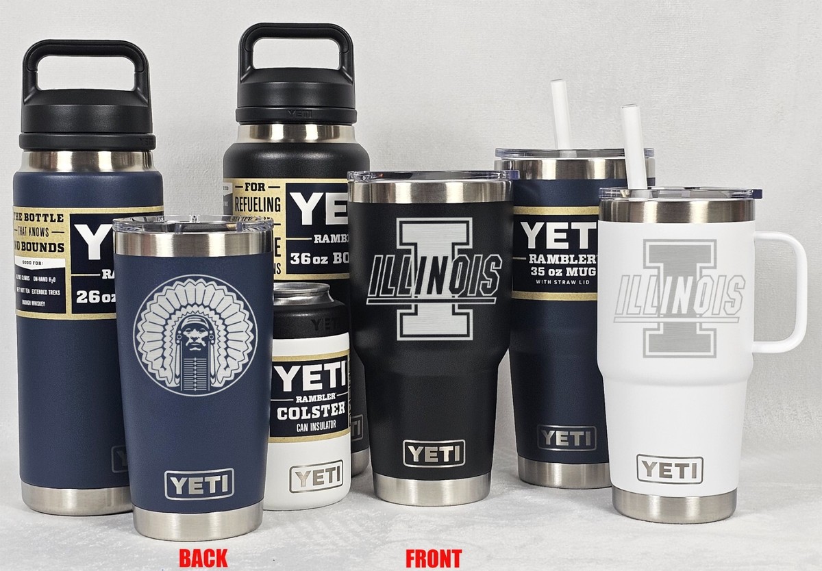 Illinois Fighting Illini YETI Laser Engraved Tumblers, Mugs