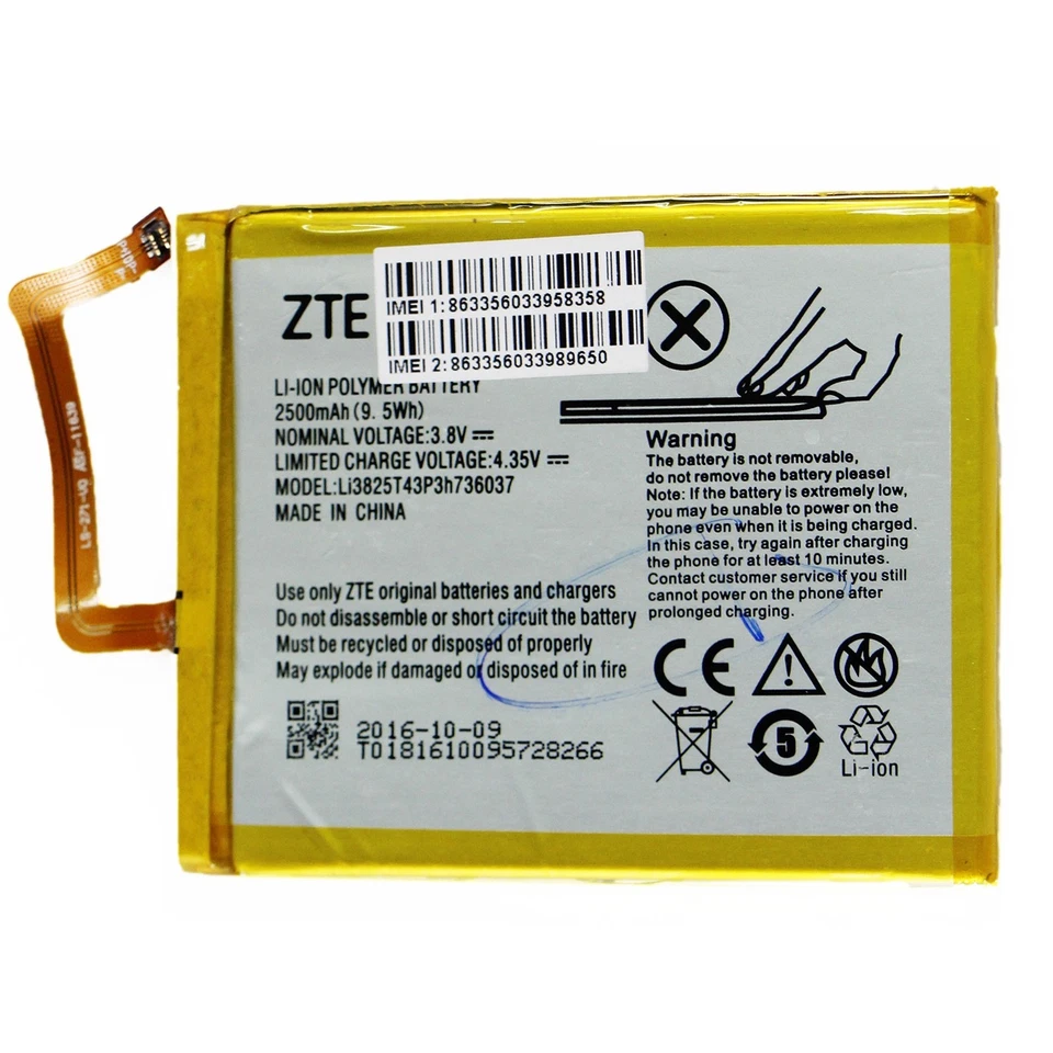 Original Batterie Für ZTE Blade V7 Lite Original 2540mAh Versand 24/48 Stunden - Bild 1 von 1