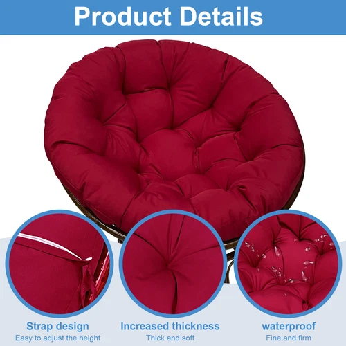 Papasan Chair Cushion Waterproof Oxford Cloth Circle Stuffed Egg Chair Cushions - Picture 80 of 111