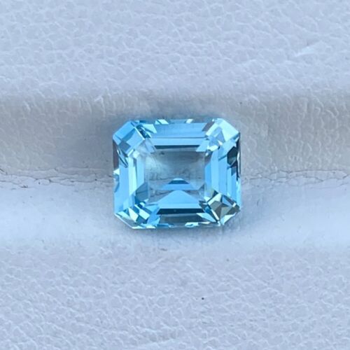 Acquamarina blu naturale 1,84 cts pietra preziosa sfusa taglio smeraldo - Foto 1 di 8