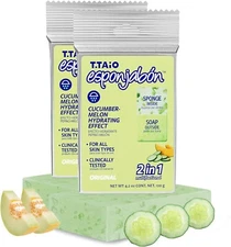 2-Pack T.Taio Esponjabon Soap Sponge Cleansing Shower Scrubber & Bath Wash Scrub