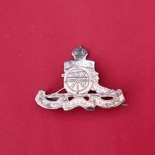 Royal Artillery Sweetheart Lapel Pin Badge Sterling Silver With King's Crown