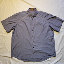 Bogosse Men's Short Sleeve Shirt Gray w/White Flowers Size XL