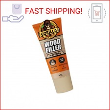 Gorilla All Purpose Wood Filler, Natural Color, 6 Ounce Tube Pack of 1 - Water