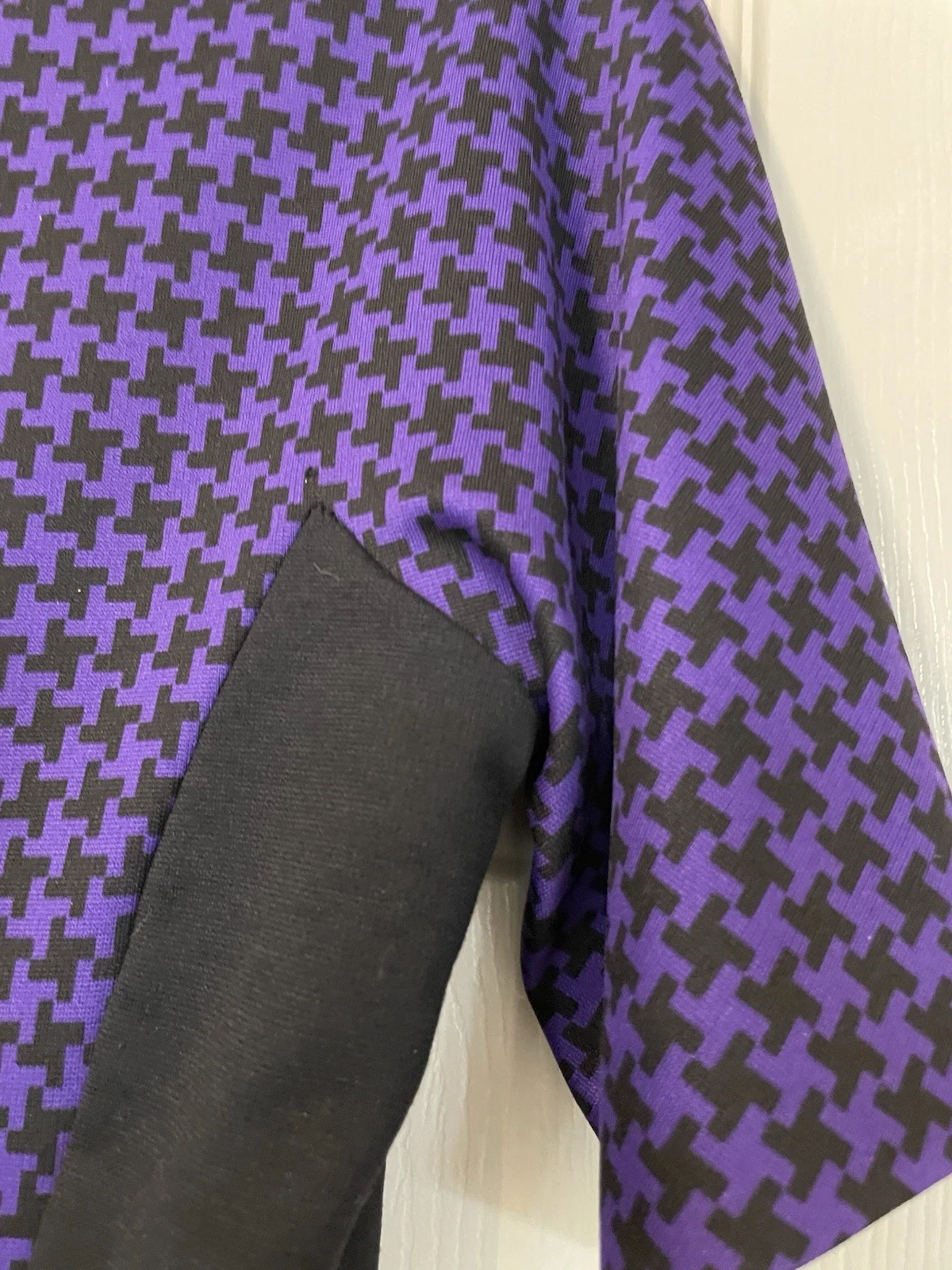 NUOVO Michael Kors abito donna 6 viola pied de poule elasticizzato body con nuovo con etichette $150