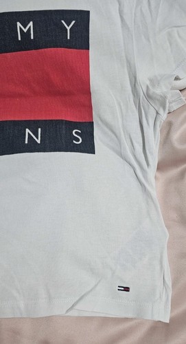 Womens Ladies white T-Shirt Tommy Jeans logo Tommy Hilfiger size XXS - Picture 3 of 6