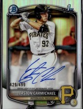 2025 Bowman Chrome Easton Carmichael 1st Refractor Auto /499 Pirates #CPA-ECA