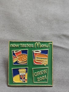 Vintage McDonald's New Tastes Menu Crew 2001 Employee Pin Badge Collectible