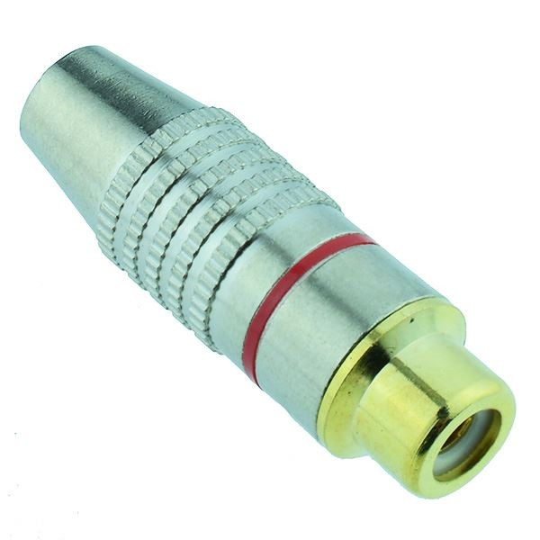 Red Gold Plated RCA Phono Socket Straight Audio Video