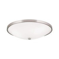 Deckenlampe Deckenleuchte Metall Glas E27 Ø 39,5 Cm Nickel Matt Weiß 3-Flammig