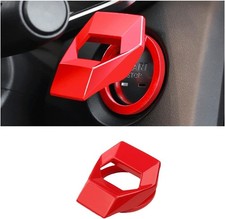 Start/Stop Button Cover in Carbon Fiber Zinc Alloy, Universal Power Color: Red