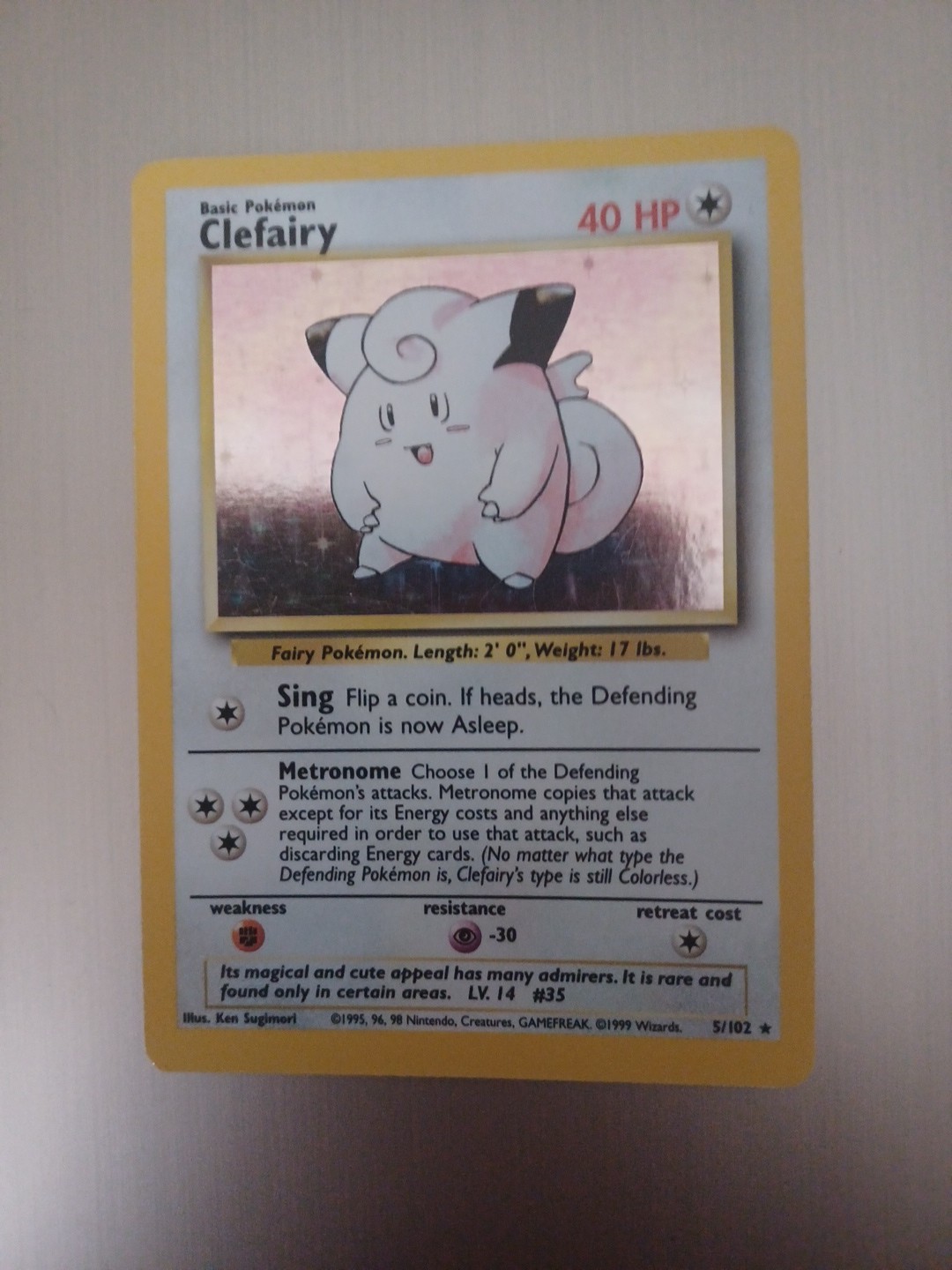 Clefairy Holo - Pokemon 1999 Base Set #5 MINT