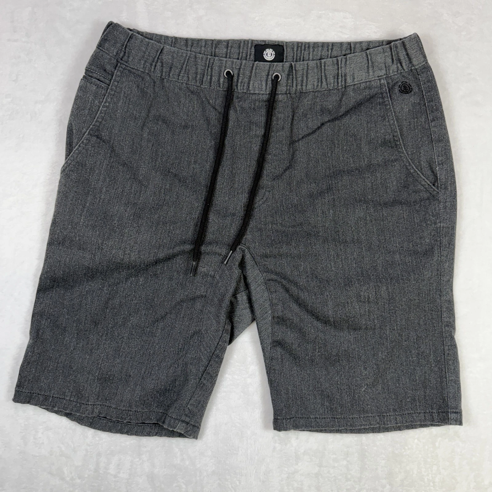 Element Men's Cargo Shorts Size Small Soft Gray Mid Rise Drawstring Classic