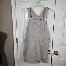 Honors Vintage 90s Tan Bib Overall Shorts L 100 Cotton Khaki Retro Streetwear
