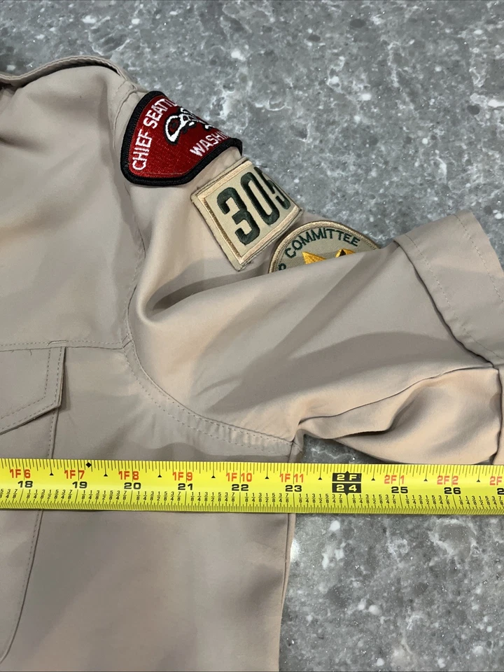 Boy Scouts of America BSA Women's Shirt Tan L Vented Poly Microfiber - Image 4 of 4