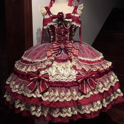 Japanese women Gothic Lolita Ruffled jsk dress Cosplay | eBay