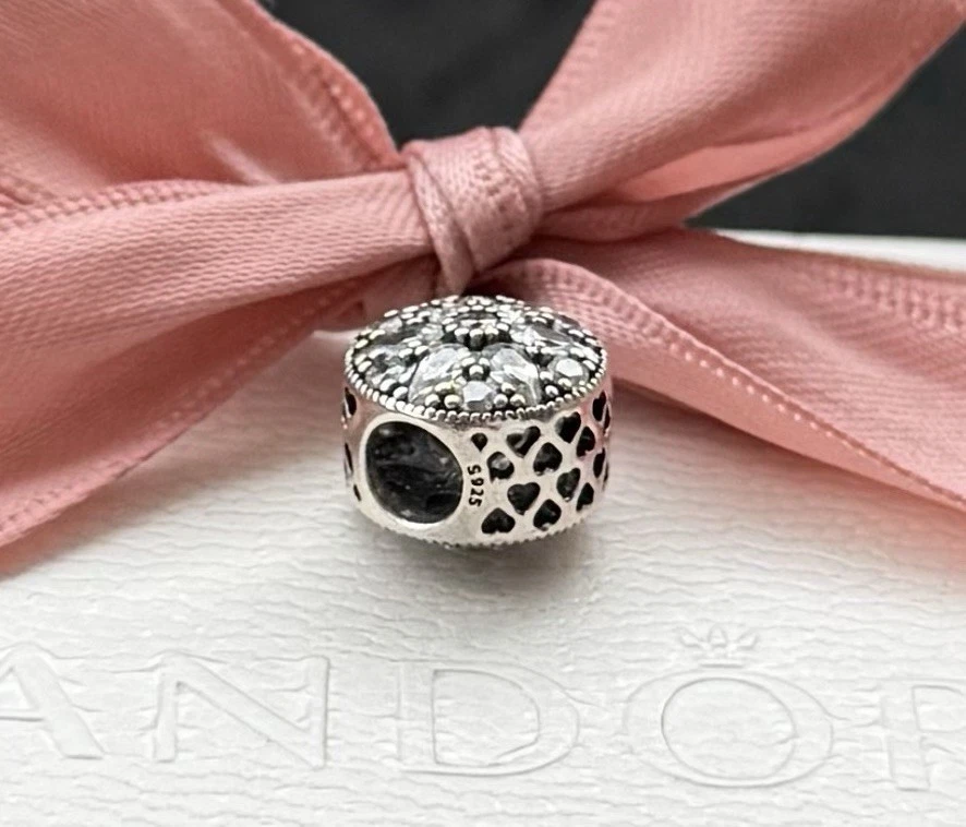 Original Pandora Charm „strahlende Liebesblüte“ 925 Silber #791762CZ - Bild 3 von 3