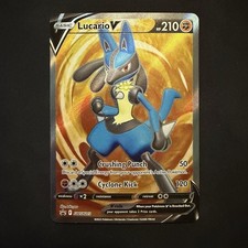 lucario v pokemon card value Lucario V 027/073 Champion's Path Holo Ultra Rare Pokemon Card Near Mint main image 0