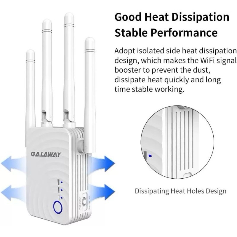 GALAWAY G1208 1200Mbps Dual Band High Speed WiFi Extender Repeater Booster