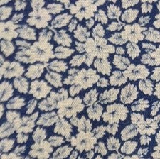1 yd 43"W Tiny Blue Gray Rose Floral Calico Poly Cotton Fabric