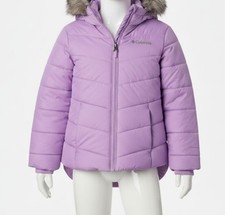 Columbia Kids Girl's Purple Faux Fur Trim Katelyn Crest II Hooded Jacket Size L