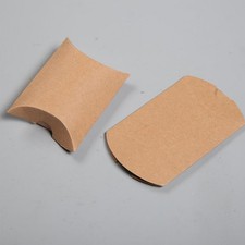 Khaki Pillow Favor Boxes Reusable Kraft Paper Candy Boxes for Small Items