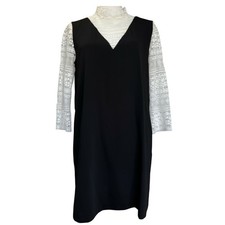 Zara contrast fabric lace Mini dress Size M New