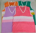 4pc Lot True Vintage 70s Terry Cloth Retro Stripe Tank Tops Medium #A187