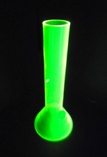 Vaseline Glass - URANIUM GLASS - VASE Hookah Tobacco WATER - 15"x6" BLACK LIGHT