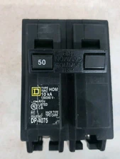 Square D HOM250 Miniature Circuit Breaker, 120/240 VAC, 50 A 2 Poles W# SEE PICS