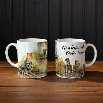 Border Terrier Tasse Life Is Better Hundeliebhaber Geschenk Kaffeetasse Handwäsche