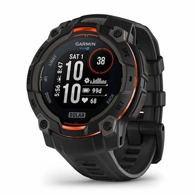 Garmin Instinct 3 45mm Smartwatch Solar GPS 10ATM LED-Lampe 28 Tage Schwarz
