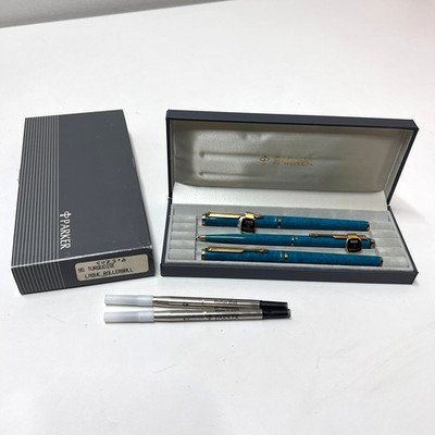 PARKER 95 Turquoise Marble Lacquer GT Fountain Pen M Nib Pencil & Rollerball NEW