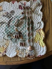 Native American Shell And Pine Nut Earrings And Necklace Set