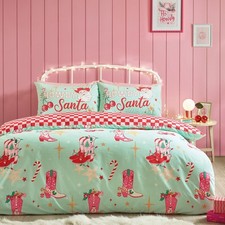 Catherine Lansfield Santa's Howdy Christmas Reversible Double Duvet Cover Set