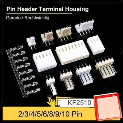 KF2510 2.54mm Pin Header | Terminal | Housing Connector 2/3/4/5/6/8/9/10 Pin